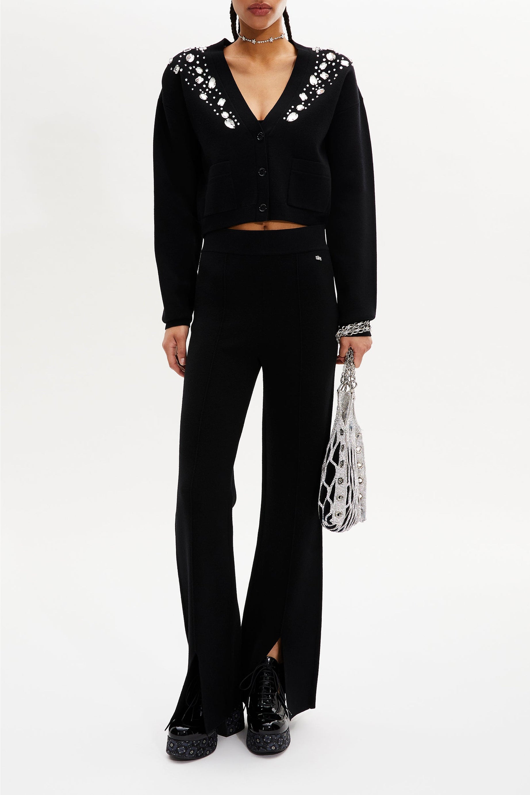 Cardigan vintage en laine - Noir