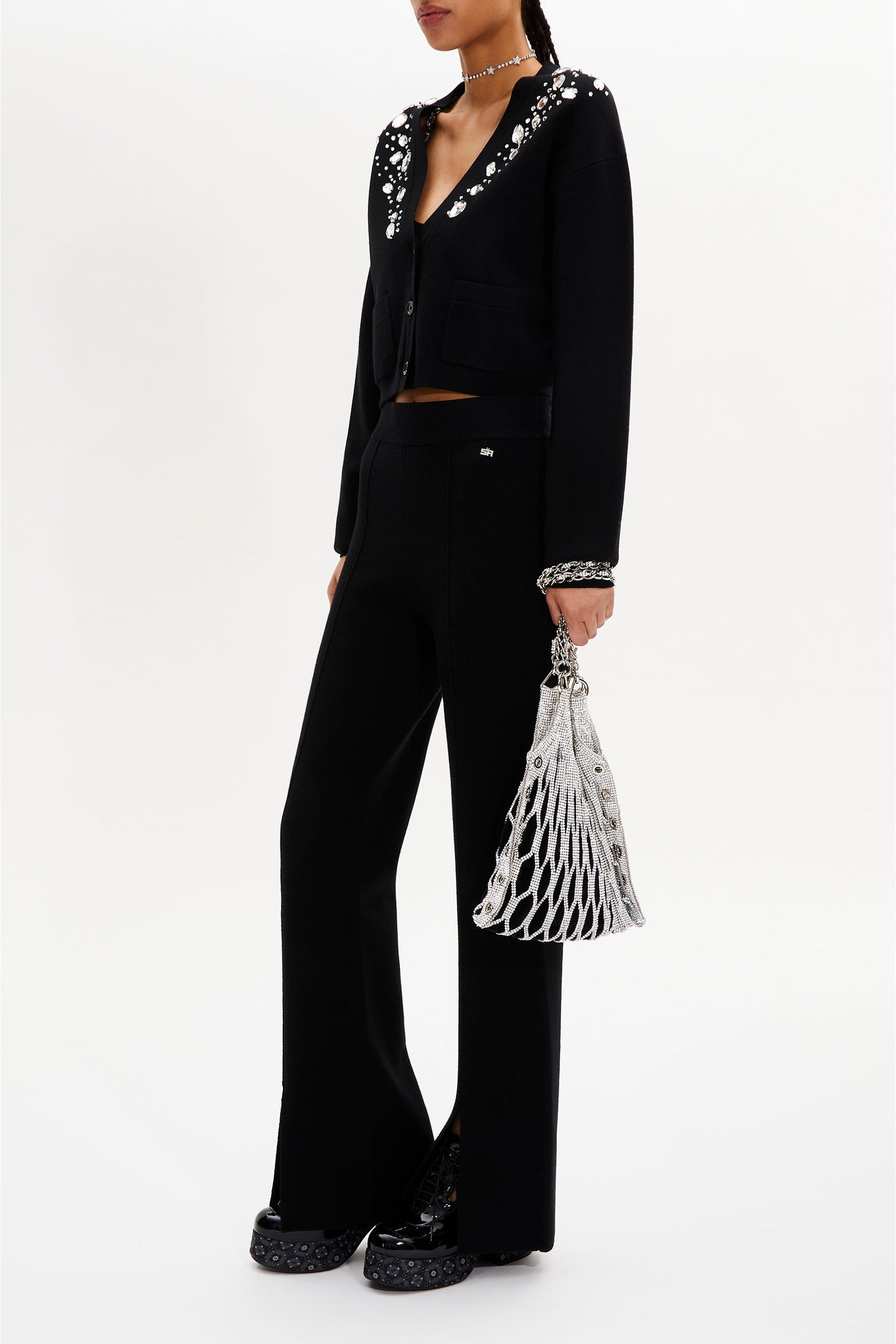 Cardigan vintage en laine - Noir