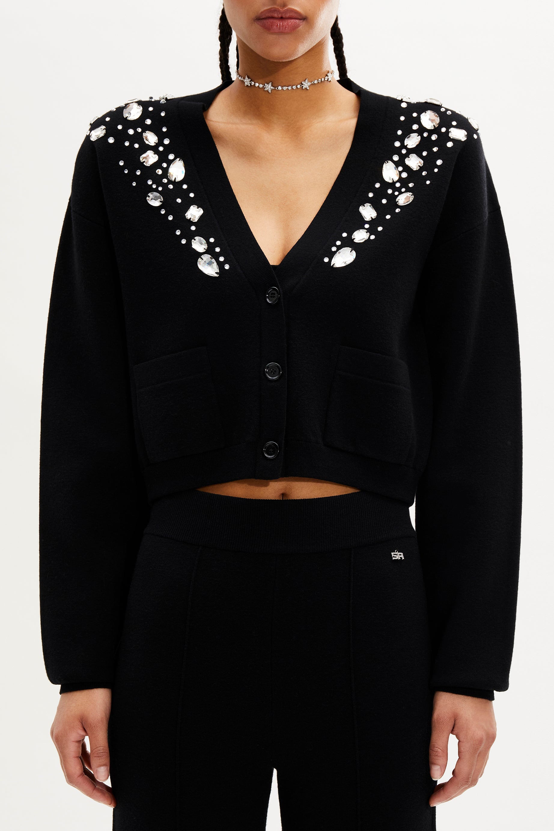 Cardigan vintage en laine - Noir