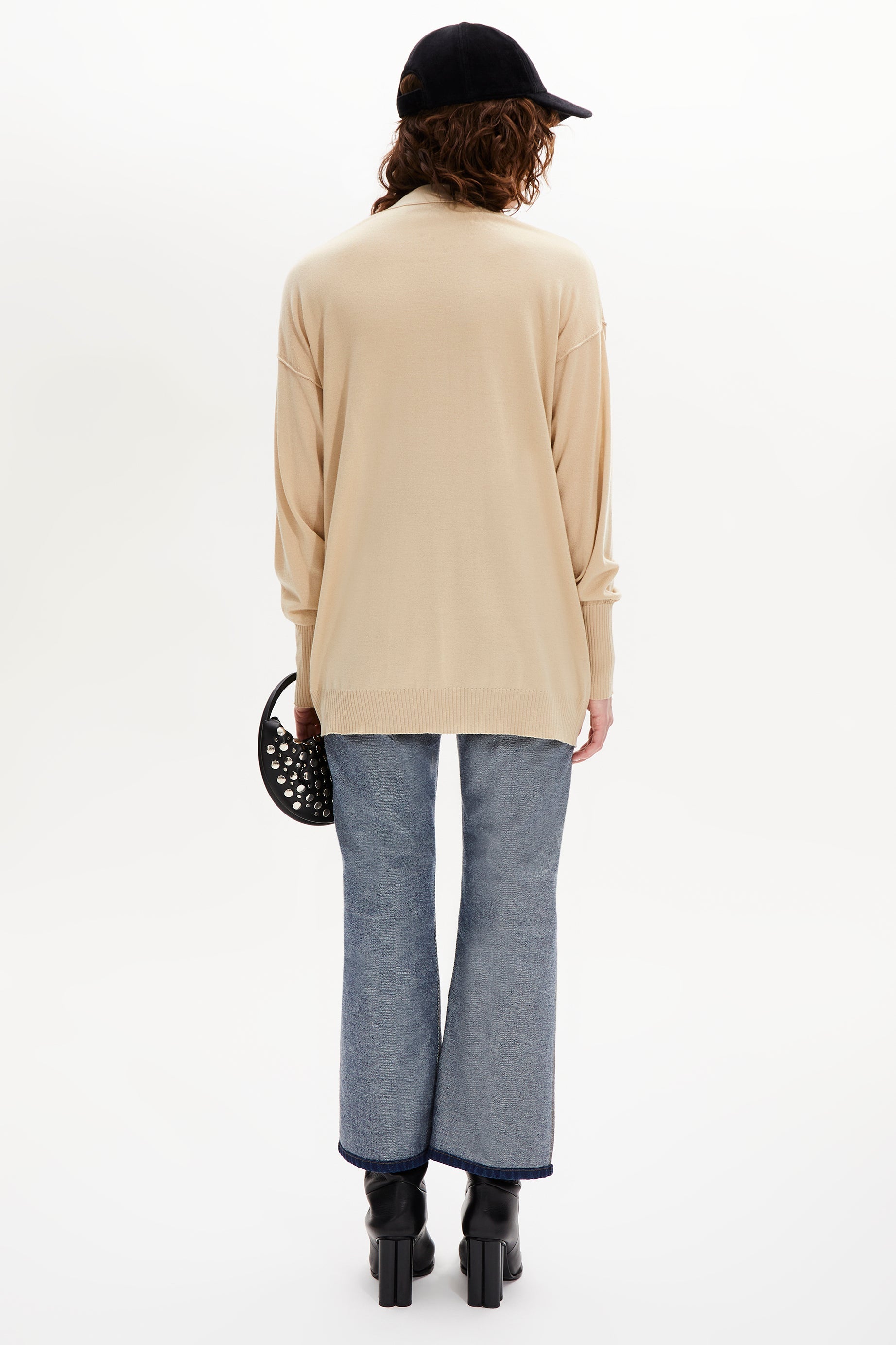 Cardigan en merino et soie - Sable