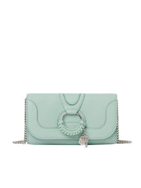 Portefeuille Hana long en cuir - Bleu Soufflé
