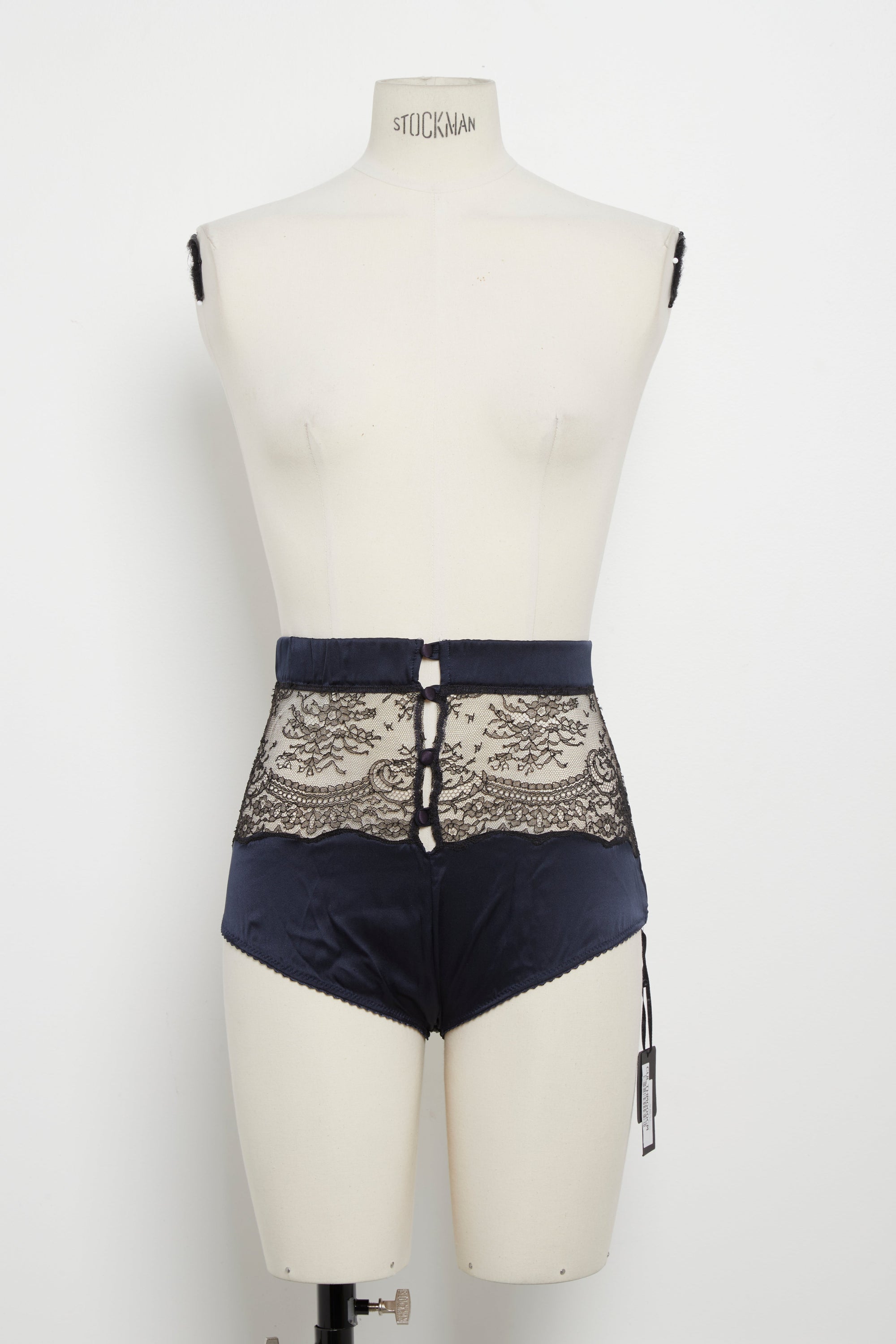 Culotte taille haute boutonnée Moonlight en soie - Océan