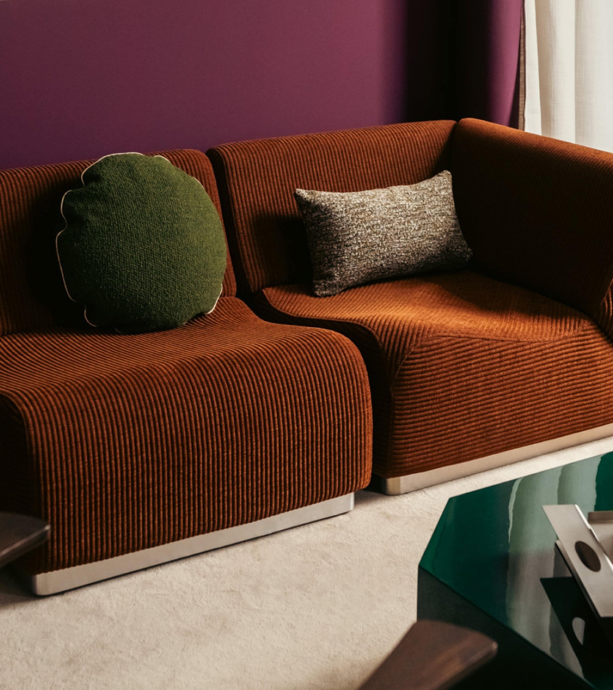 Coussin Carino - Vert Et Marron