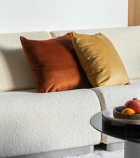 Coussin Carino en velours côtelé - Cognac
