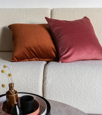 Coussin Carino en velours côtelé - Cognac