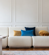 Coussin Carino en velours côtelé - Bleu marine