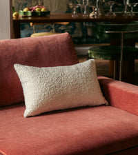 Coussin Carino en laine bouclée - Blanc crème