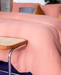 Drap-housse Como en gaze de coton - Rose