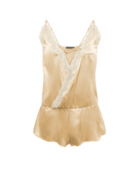 Combishort Les intemporels en soie - Sable & Nude