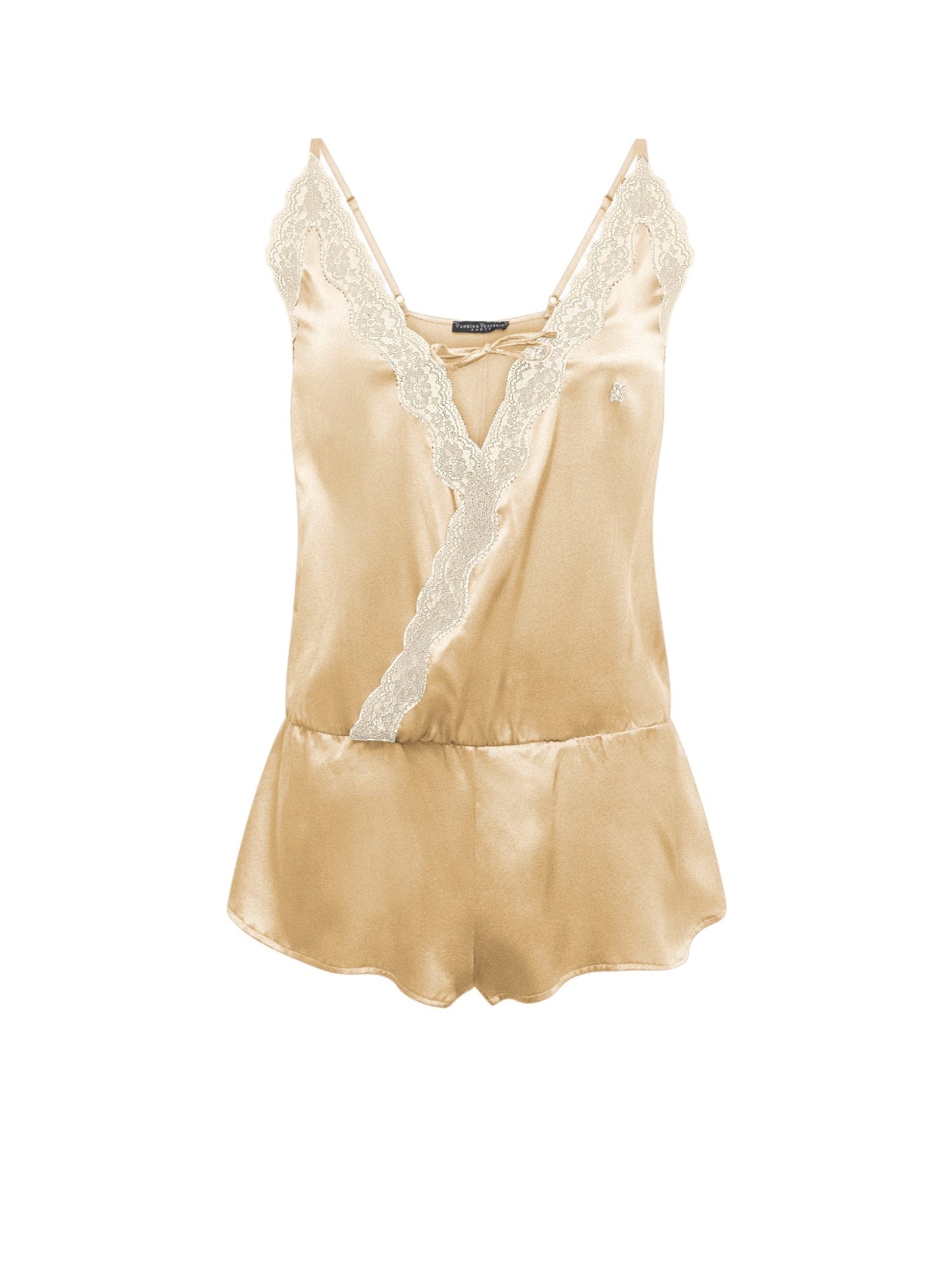 Combishort Les intemporels en soie - Sable & Nude