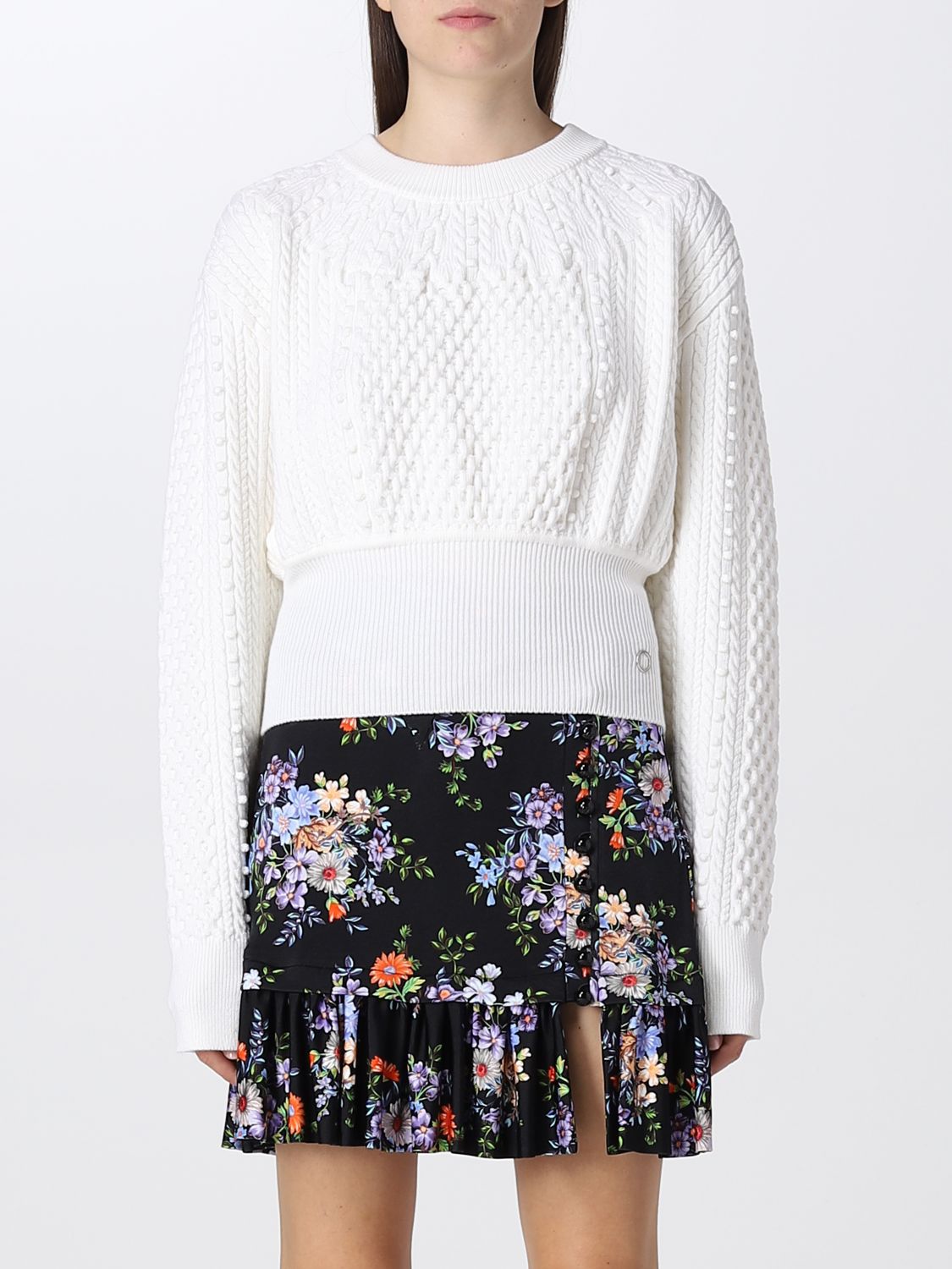 Pull court ajusté en laine - Natural White