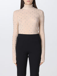 Top à manches longues et strass - Nude