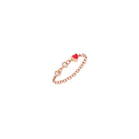 Love message soft rose gold & red enamel Ring - Rose Gold & Red
