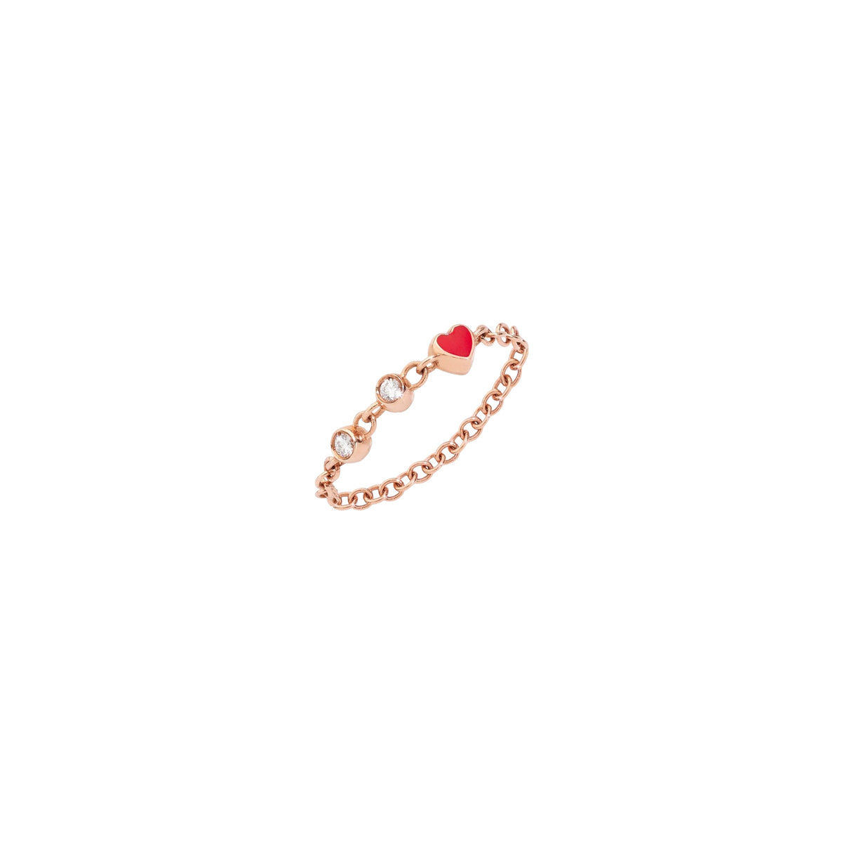 Love message soft rose gold & red enamel Ring - Rose Gold & Red