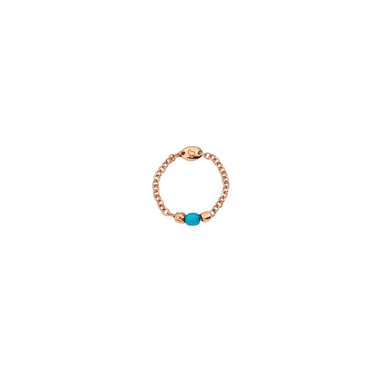Mini granelli rose gold & turquoise ceramic Ring - Rose Gold & Turquoise