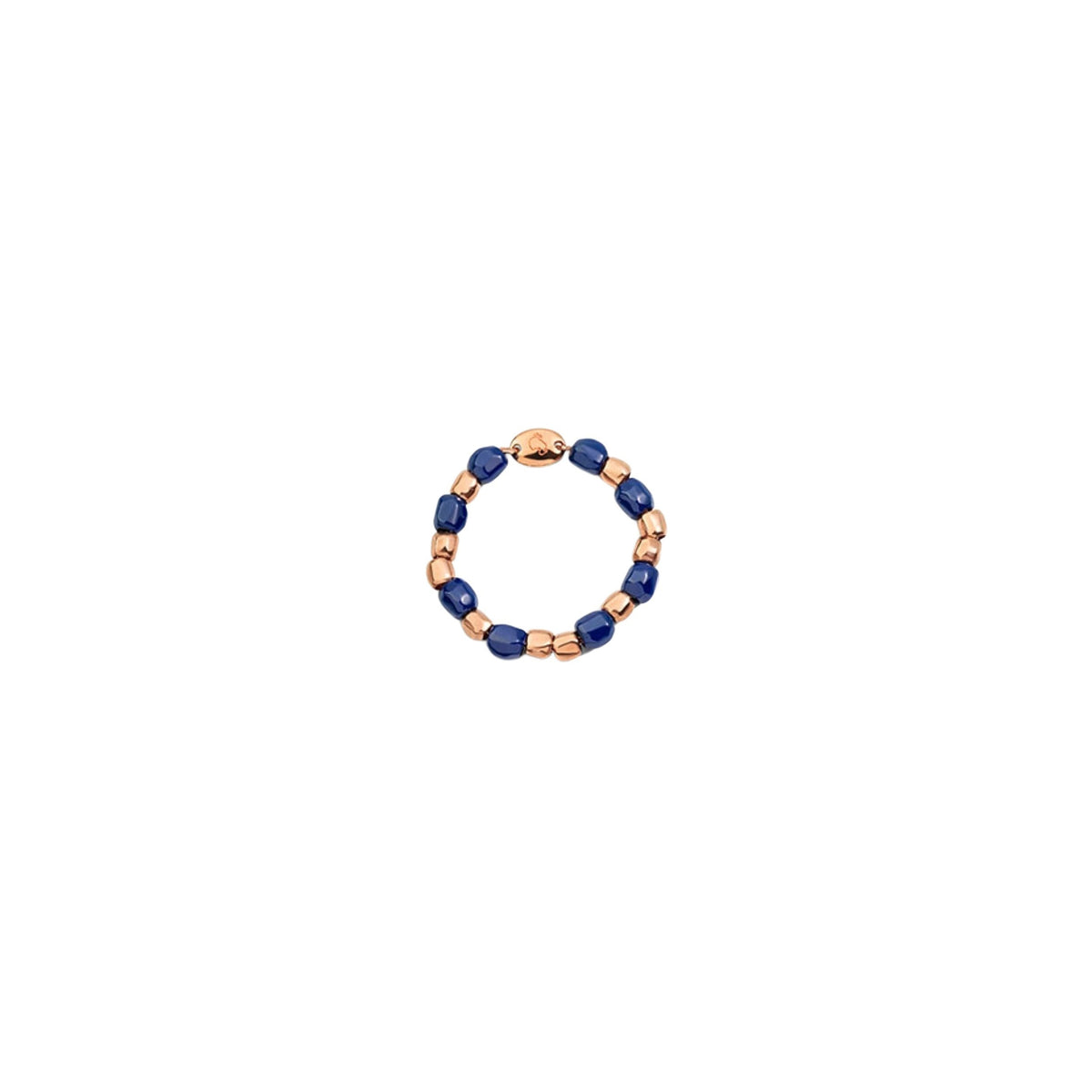 Mini granelli rose gold & blue ceramic Ring - Rose Gold & Blue