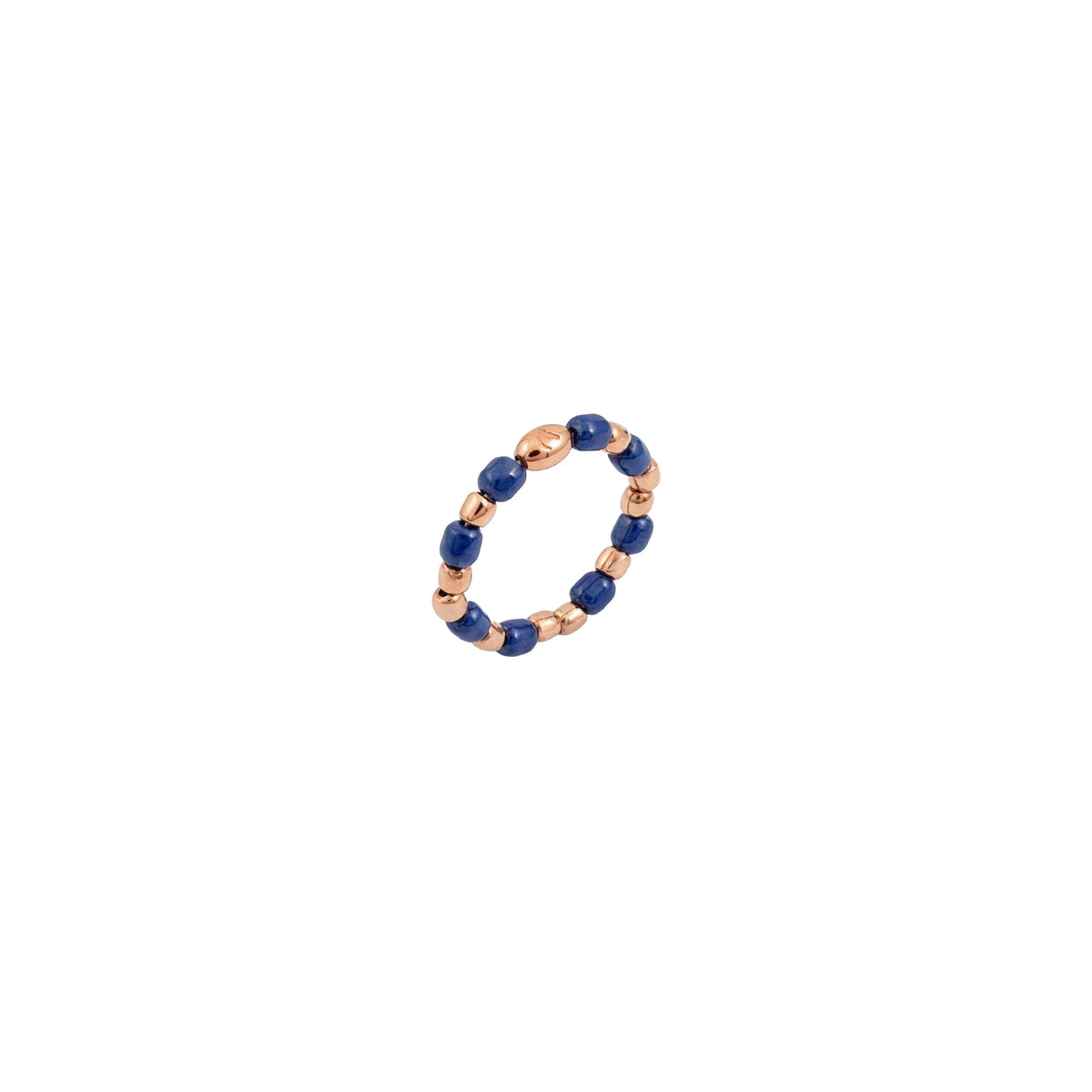 Mini granelli rose gold & blue ceramic Ring - Rose Gold & Blue