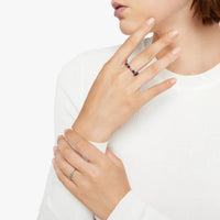 Mini granelli rose gold & blue ceramic Ring - Rose Gold & Blue