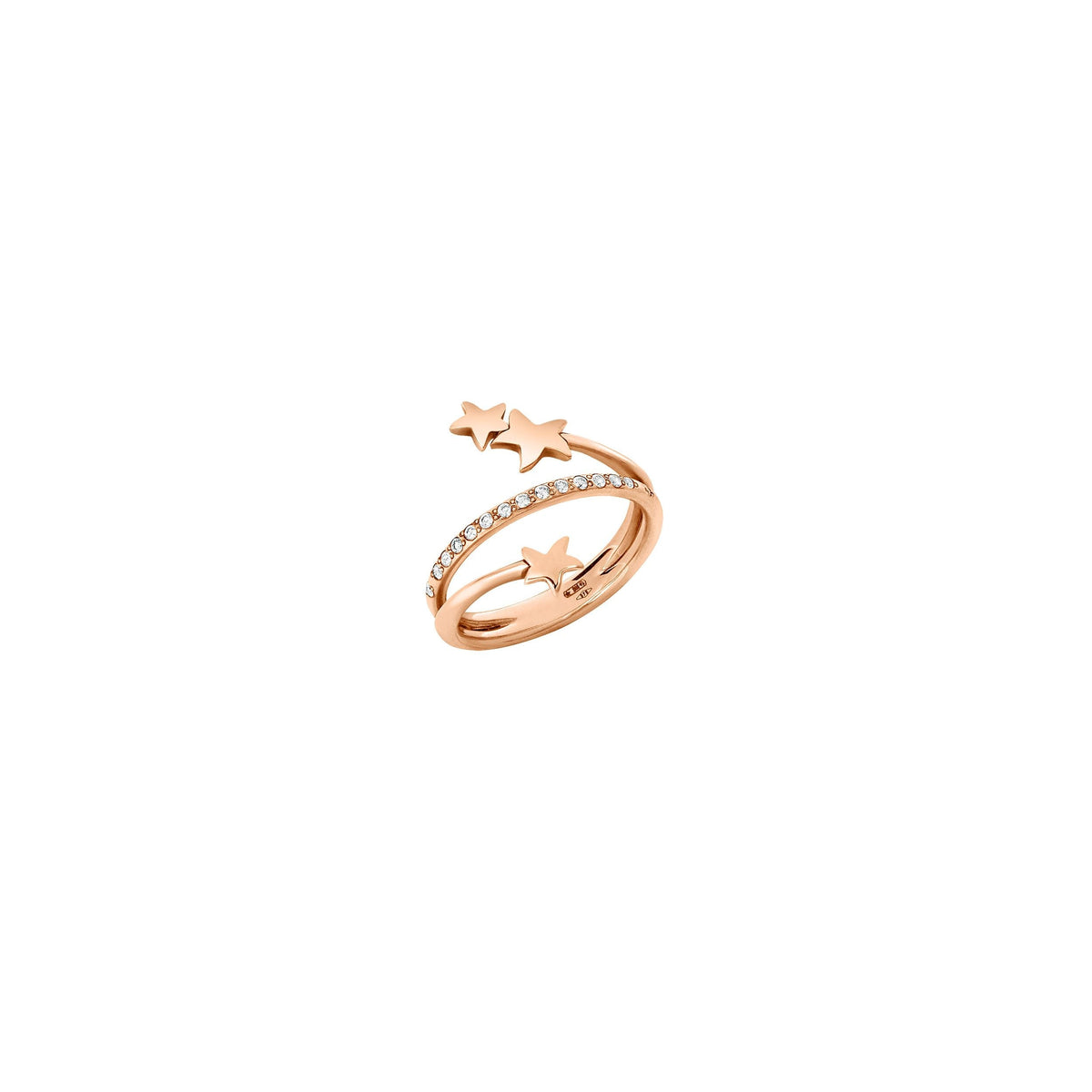 Spiral rose gold & diamonds Ring - Rose Gold