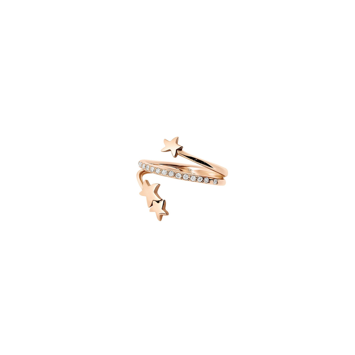 Spiral rose gold & diamonds Ring - Rose Gold