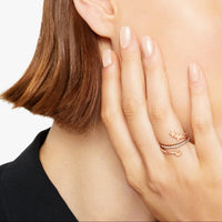 Spiral rose gold & diamonds Ring - Rose Gold