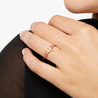 Star rose gold & diamond Ring - Rose Gold