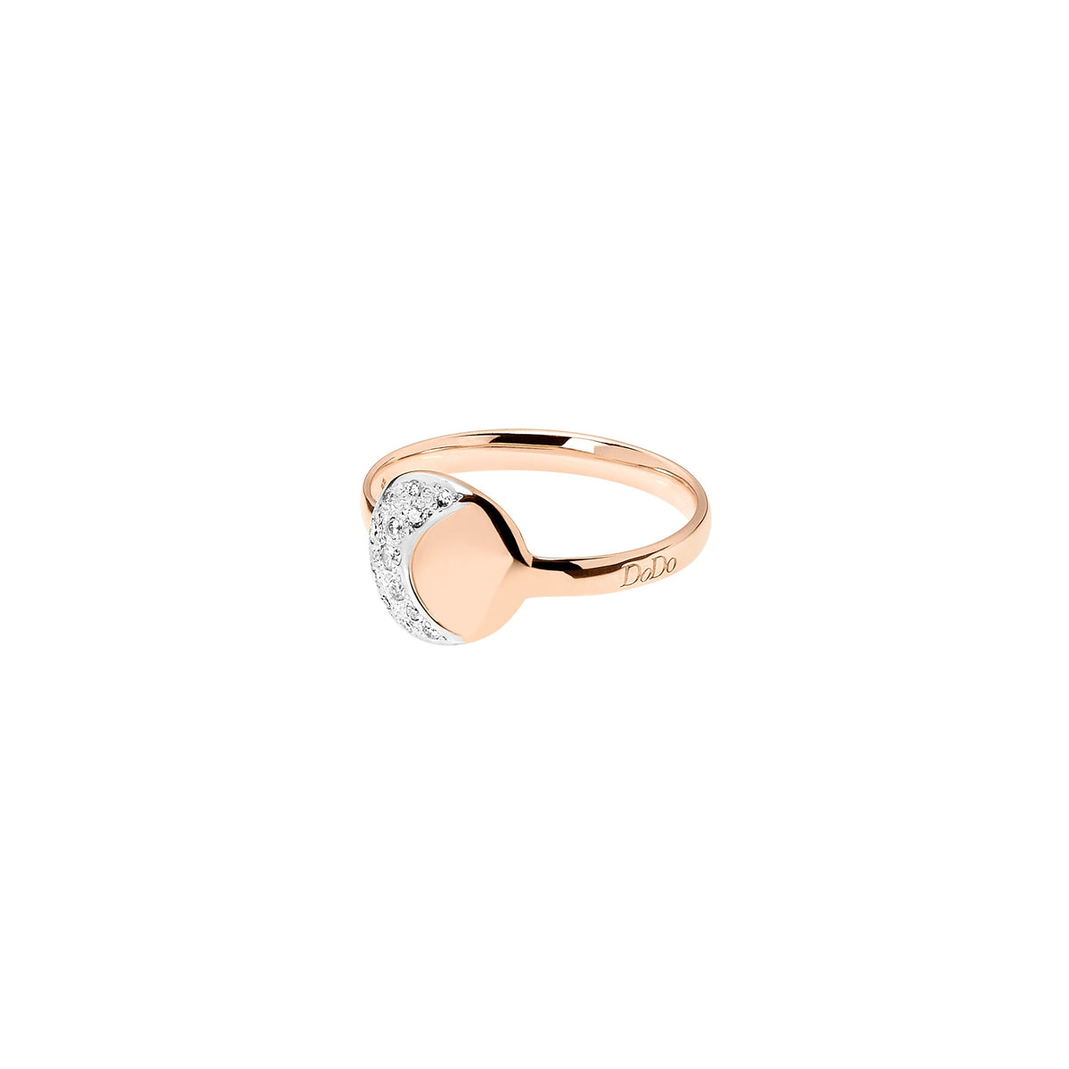 Moon & Sun rose gold & white diamonds Ring - Rose Gold