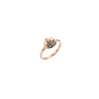 Moon & Sun rose gold & brown diamonds Ring - Rose Gold