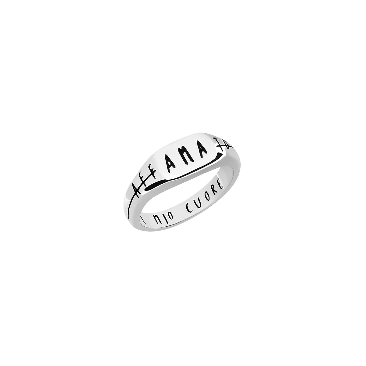 Cuore affamato te.loscrivoio sterling silver Ring - Silver