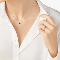 Heart rose gold & ruby Ring - Rose Gold