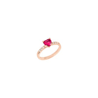 Heart rose gold ruby & diamonds Ring - Rose Gold