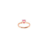 Heart rose gold ruby & diamonds Ring - Rose Gold