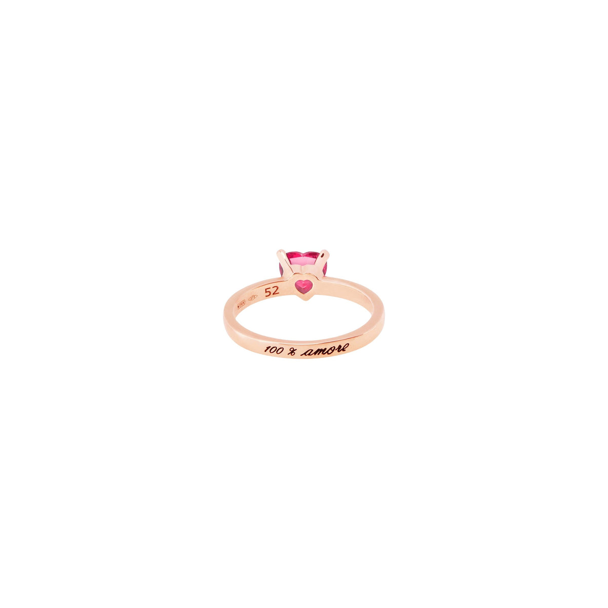 Heart rose gold ruby & diamonds Ring - Rose Gold