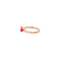 Heart rose gold ruby & diamonds Ring - Rose Gold