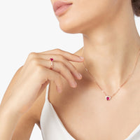 Heart rose gold ruby & diamonds Ring - Rose Gold