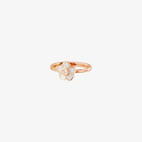 Flower rose gold & mother-of-pearl diamond Ring - Rose Gold
