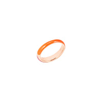 Rondelle rose gold plated silver & orange & pink enamel Ring - Silver & Orange