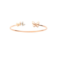 Butterfly rose gold & diamonds Cuff bracelet - Rose Gold