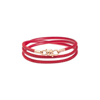 Nodo rose gold & burgundy leather cord Bracelet - Rose Gold & Burgundy