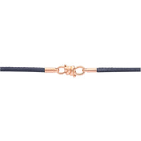 Nodo rose gold & blue leather cord Bracelet - Rose Gold & Grey