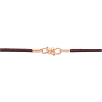 Nodo rose gold & brown leather cord Bracelet - Rose Gold & Brown