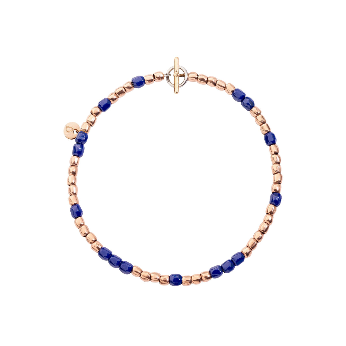 Mini granelli rose gold & blue ceramic Bracelet - Rose Gold