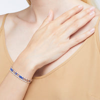 Mini granelli rose gold & blue ceramic Bracelet - Rose Gold