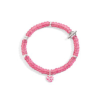 Rondelle sterling Silver & recycled plastic Bracelet - Silver