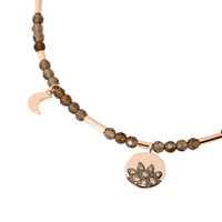 Moon & Sun rose gold smoky quartz & diamonds Bracelet - Rose Gold