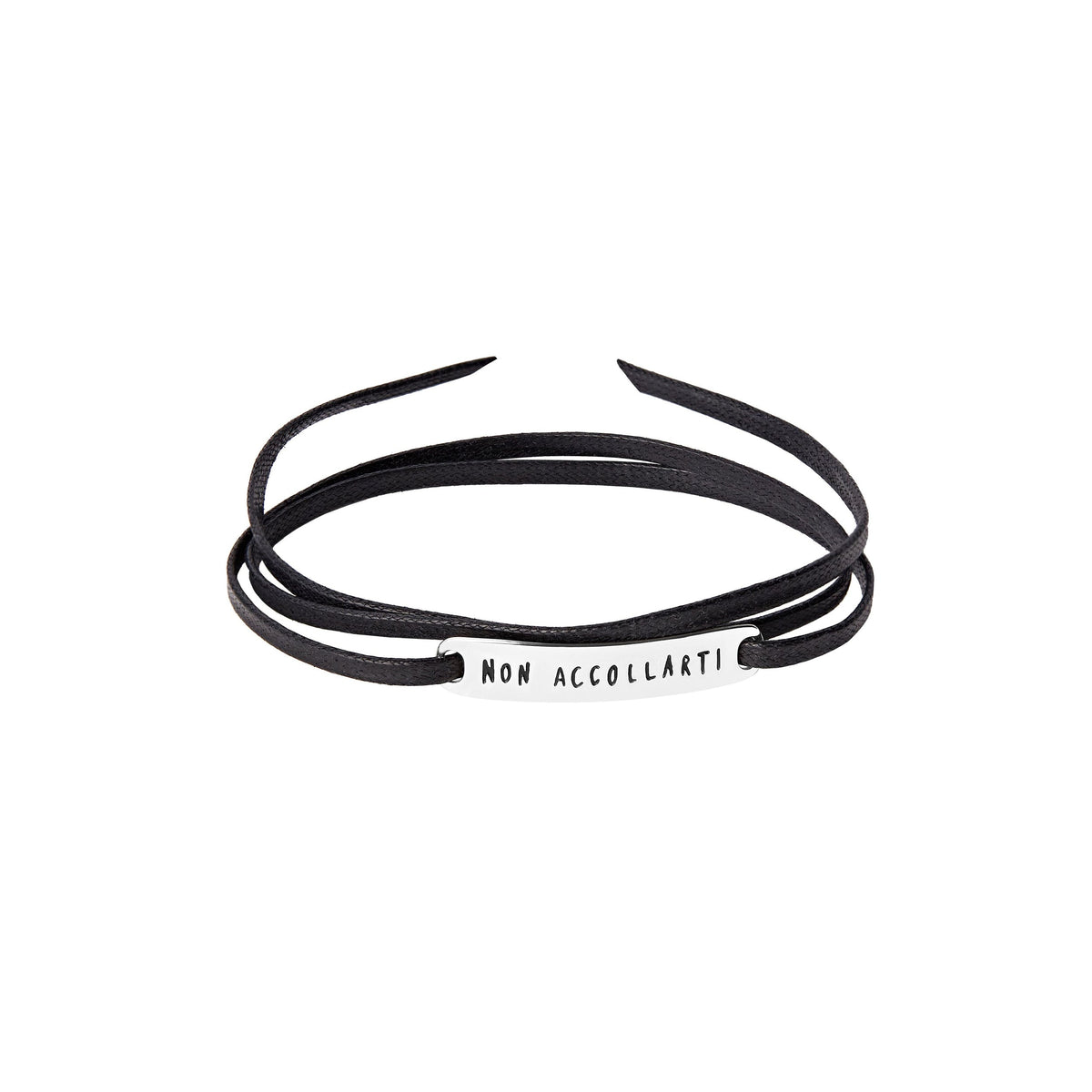 Sentimentale te.loscrivoio sterling silver Bracelet - Silver & Black