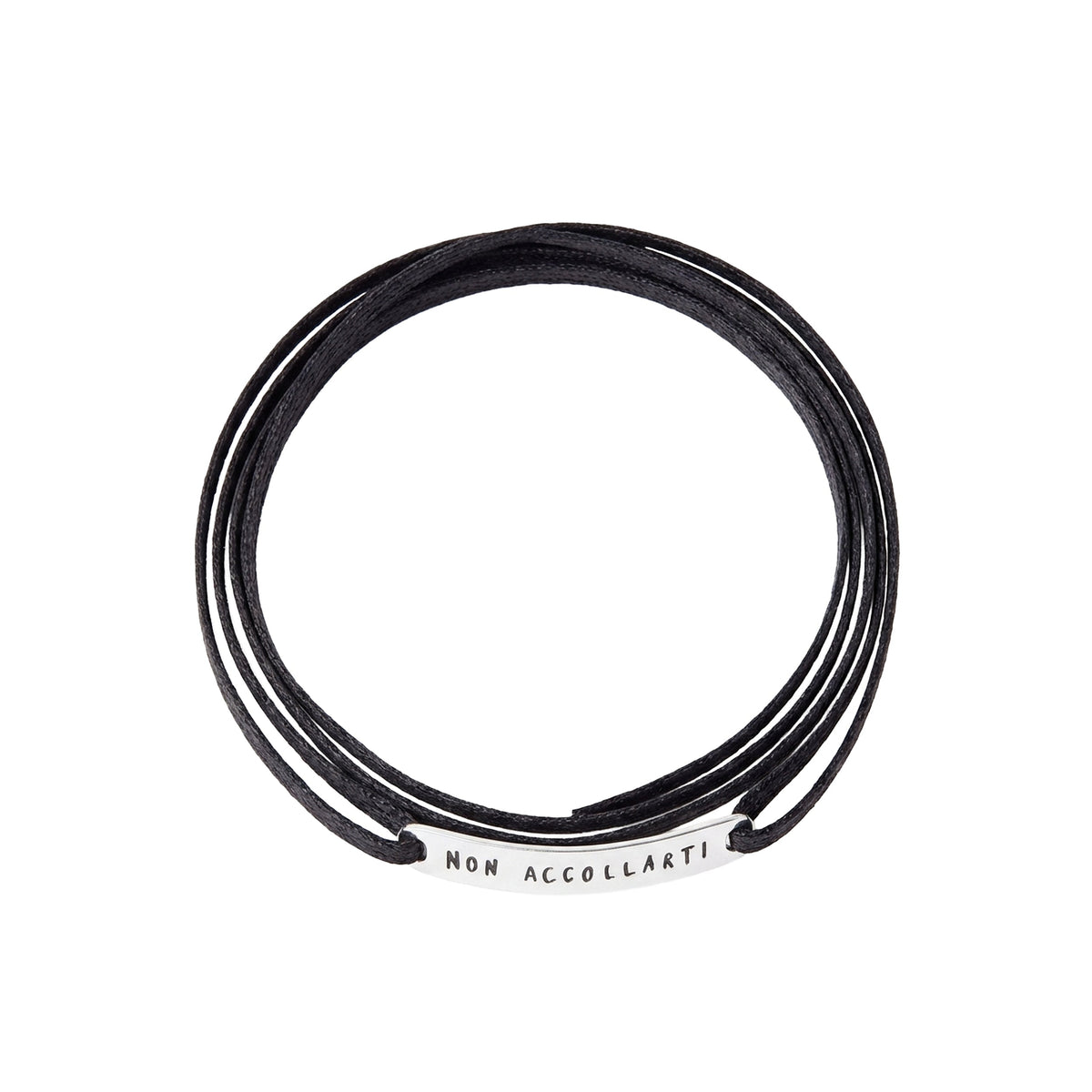 Sentimentale te.loscrivoio sterling silver Bracelet - Silver & Black