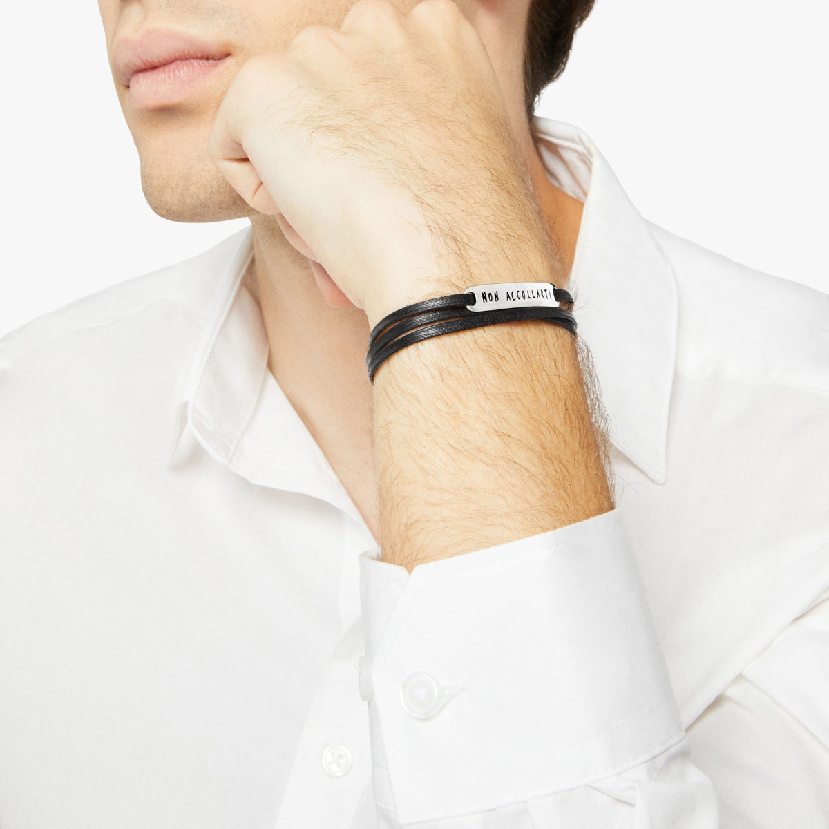 Sentimentale te.loscrivoio sterling silver Bracelet - Silver & Black