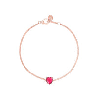 Cuore rose gold & ruby Bracelet - Rose Gold