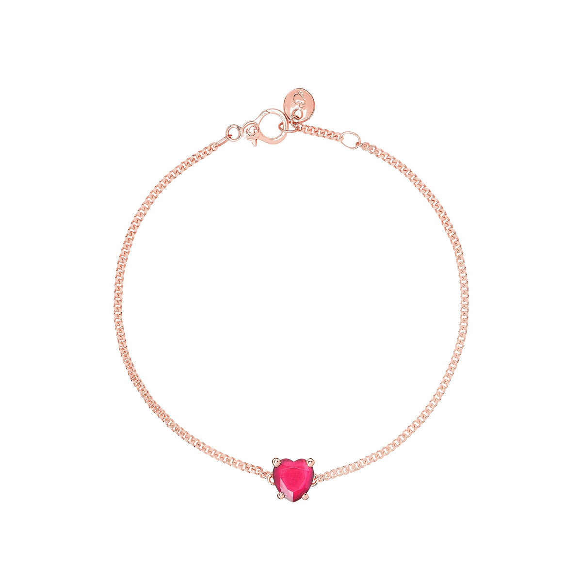 Cuore rose gold & ruby Bracelet - Rose Gold